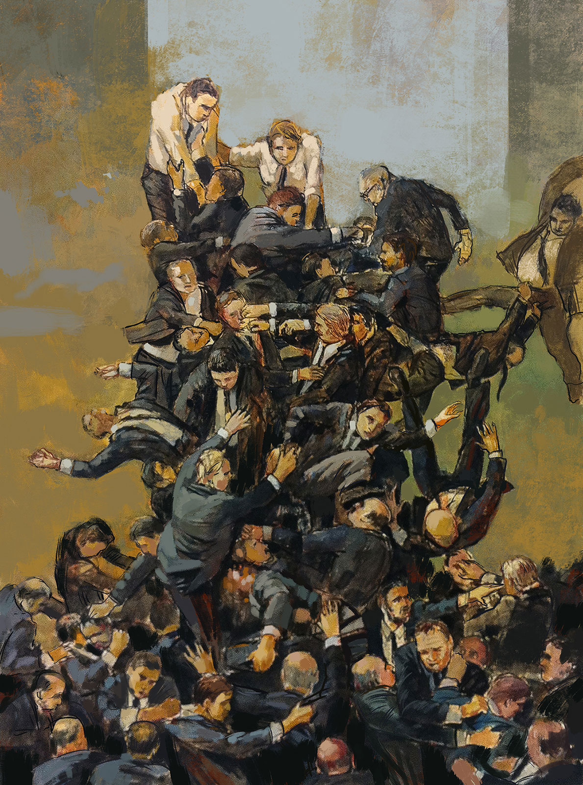 Coşkun Sami, "Düşüş", 2017. Tuval üzerine yağlı boya, 119 x 160 cm. Coşkun Sami, "Düşüş", 2017. Tuval üzerine yağlı boya, 119 x 160 cm.